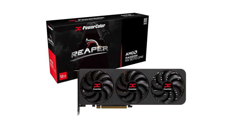PowerColor Reaper Radeon RX 9070 GRE 12 GB GDDR6 Grafikkarte Schwarz/Rot