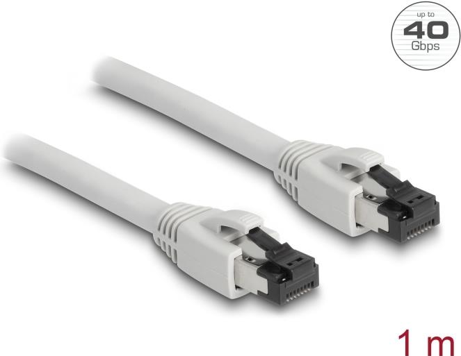 Delock RJ45 Netzwerkkabel Cat.8.1 S/FTP 1 m bis 40 Gbps grau (80558)