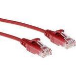 ACT Red 1.5 meter LSZH U/UTP CAT6 datacenter slimline patch cable with RJ45 connectors CAT6 U/UTP SLIMLINE RD 1.50M (DC9551)