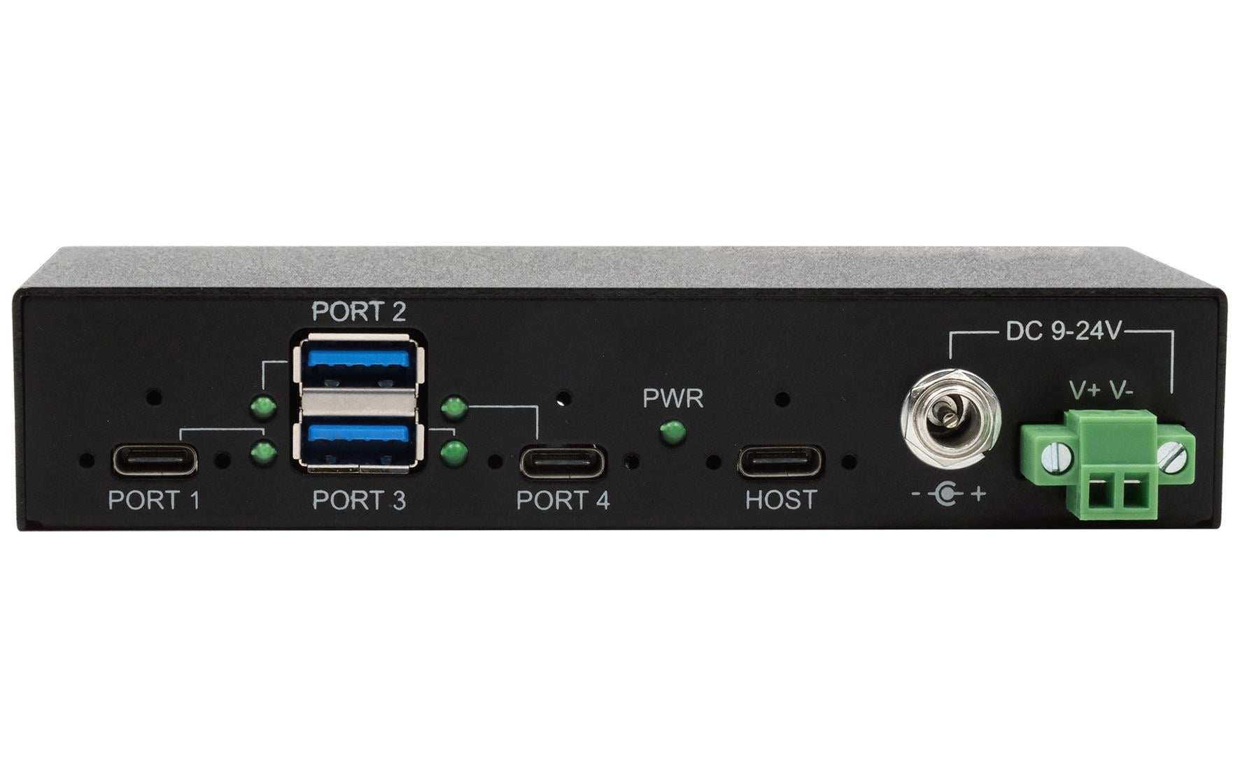 Exsys EX-11295HMS USB 3.2 Gen 2 Hub 4 Port 10 Gbit/s Schwarz
