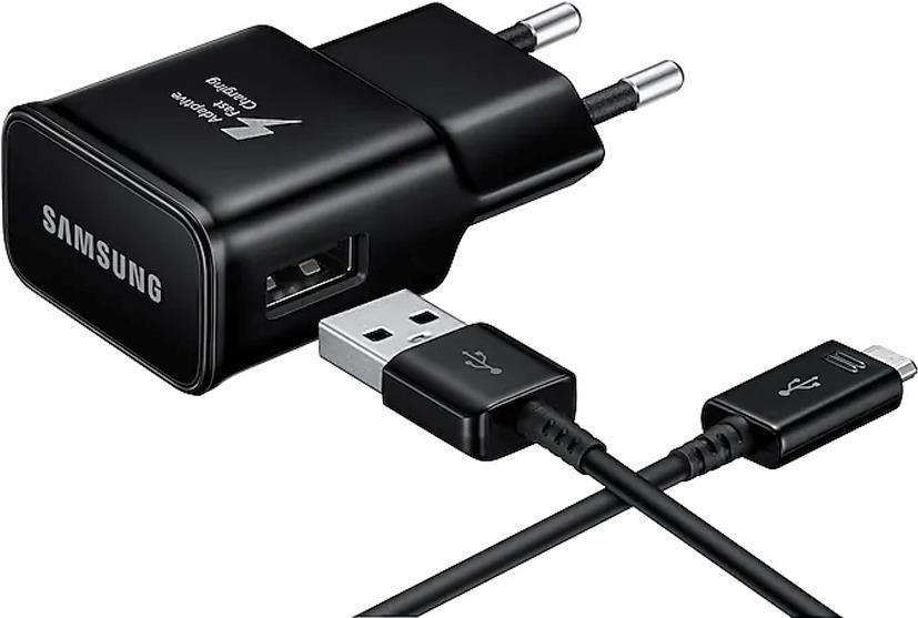 Samsung - EP-TA200EBE + Micro-USB - 2Amper - Schwarz - Ladegerät - ohne Ladekabel - Reiselader Adapter (EP-TA200EBEUGWW)