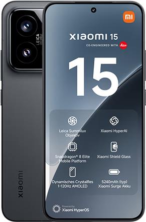 Xiaomi 15 5G Dual Sim 12GB RAM 512GB - Black [Energieklasse A] (MZB0ITOEU)