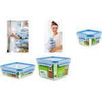 emsa Frischhaltedose CLIP & CLOSE, quadratisch, 0,25 Liter transparent/blau, transportsicherer Clipverschluss, - 1 Stück (508535)