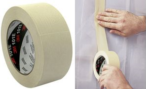 3M Krepp-Klebeband 101E, 36 mm x 50 m, Papier, beige Der Basisprofi für einfache Abdeck- und Haltezwecke - 1 Stück (101E)