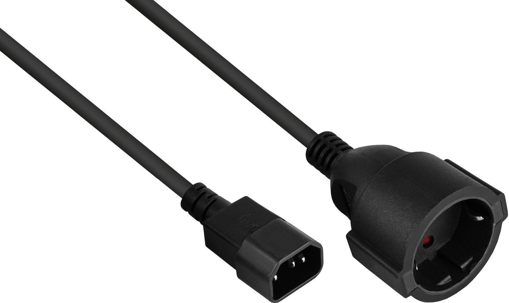 Kabelmeister SK1402-S005 Netzkabel Schwarz 0,5 m IEC C14 Netzstecker Typ F