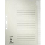 LEITZ Tauenpapier-Register, blanko, A4 Überbreite, 20-teilig grau, 100 g/qm, Lochung: 80 mm, mit Lochverstärkung des (1220-00-85)