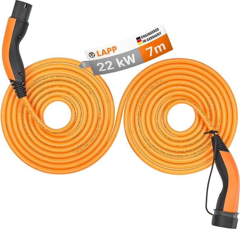 LAPP MOBILITY Helix Ladekabel Typ 2 bis 22 kW 7 m Orange