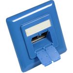 Zentralstück 50x50mm inkl. Abdeckrahmen 80x80mm für Netzwerkdosen, himmelblau RAL5015, Good Connections (GC-N0060)