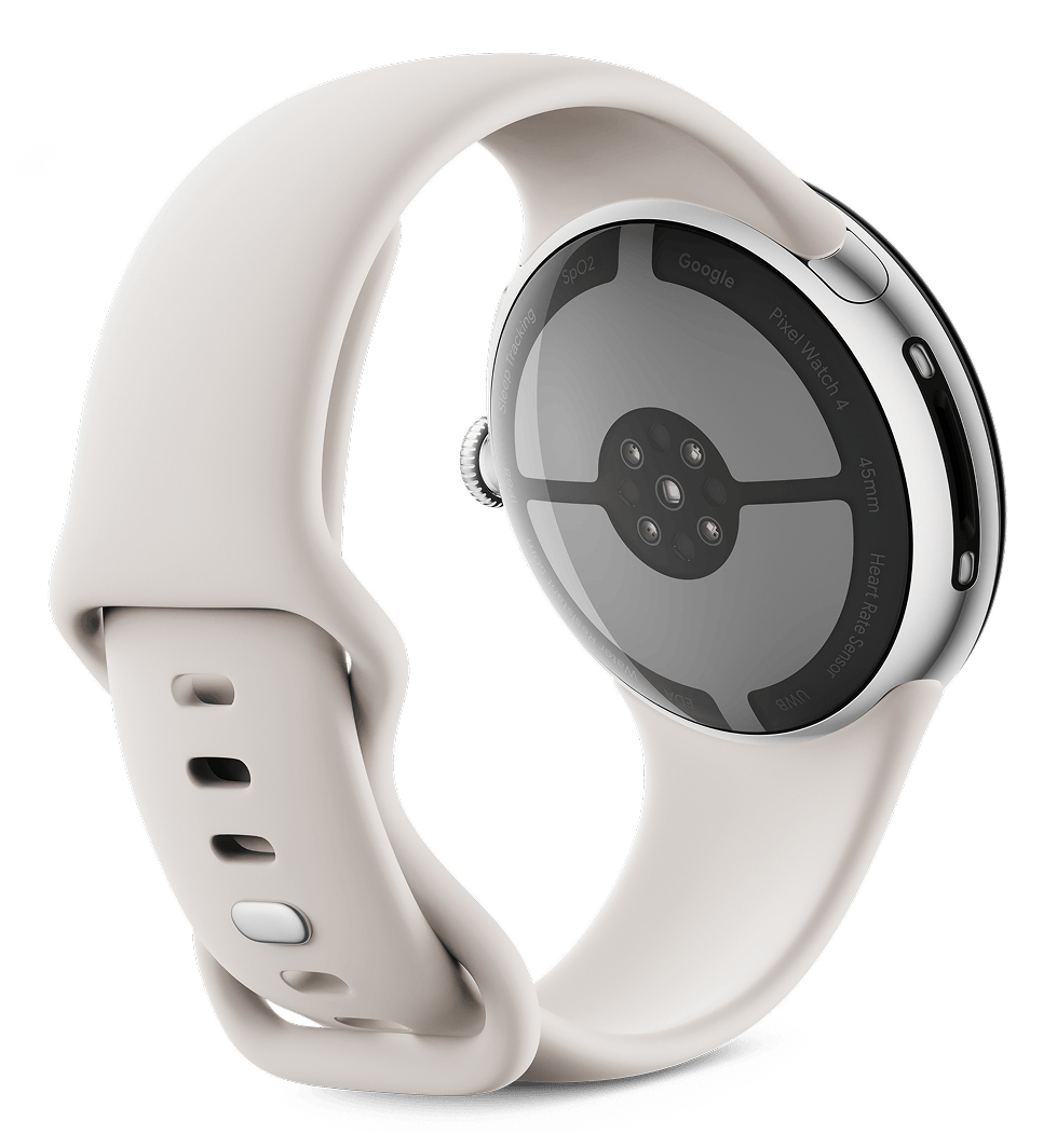 Google Pixel Watch 4 45 mm Aluminium Silber Porzellan