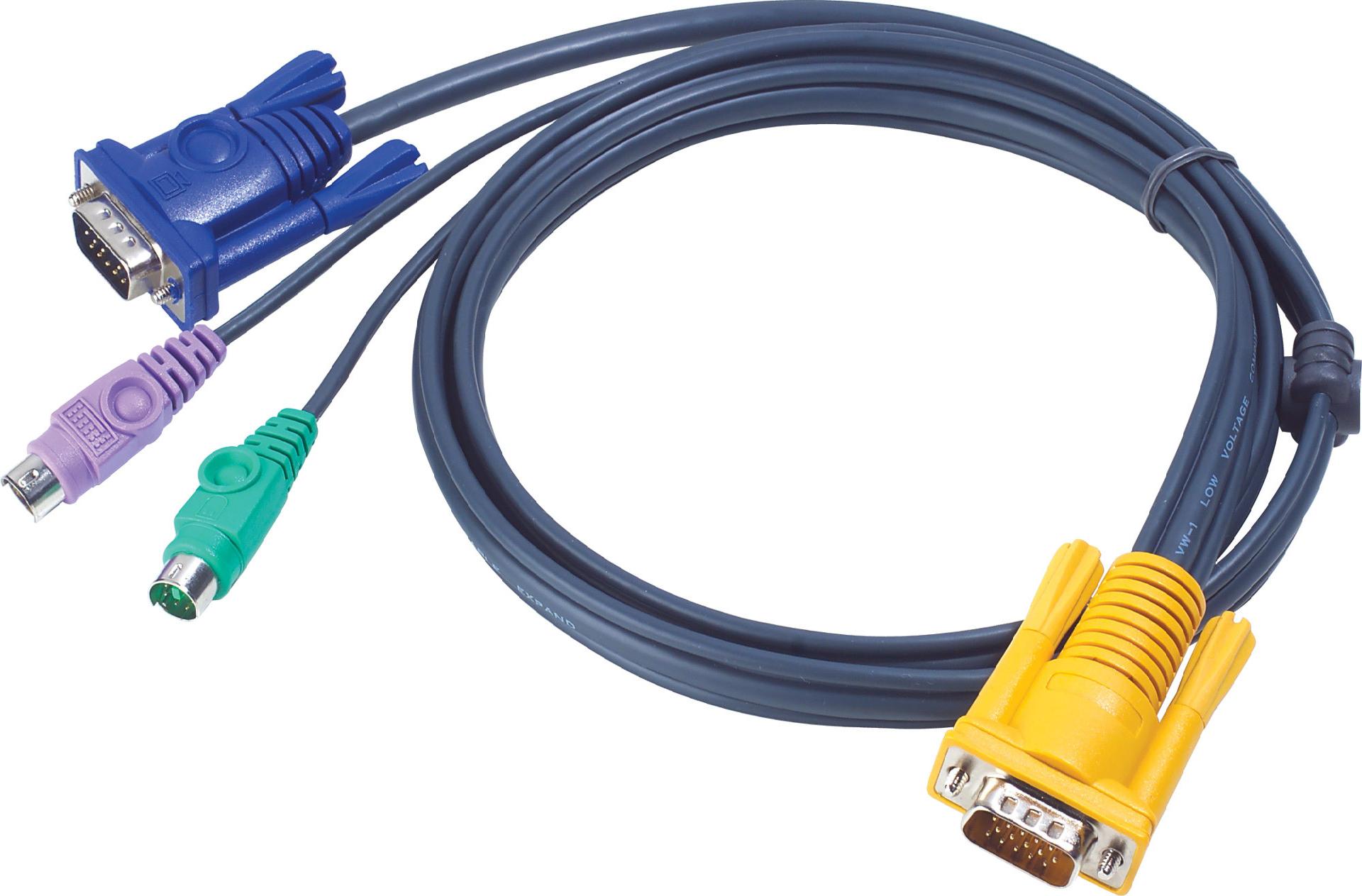 ATEN 2L-5202P KVM-Kabel 1,8 m Schwarz