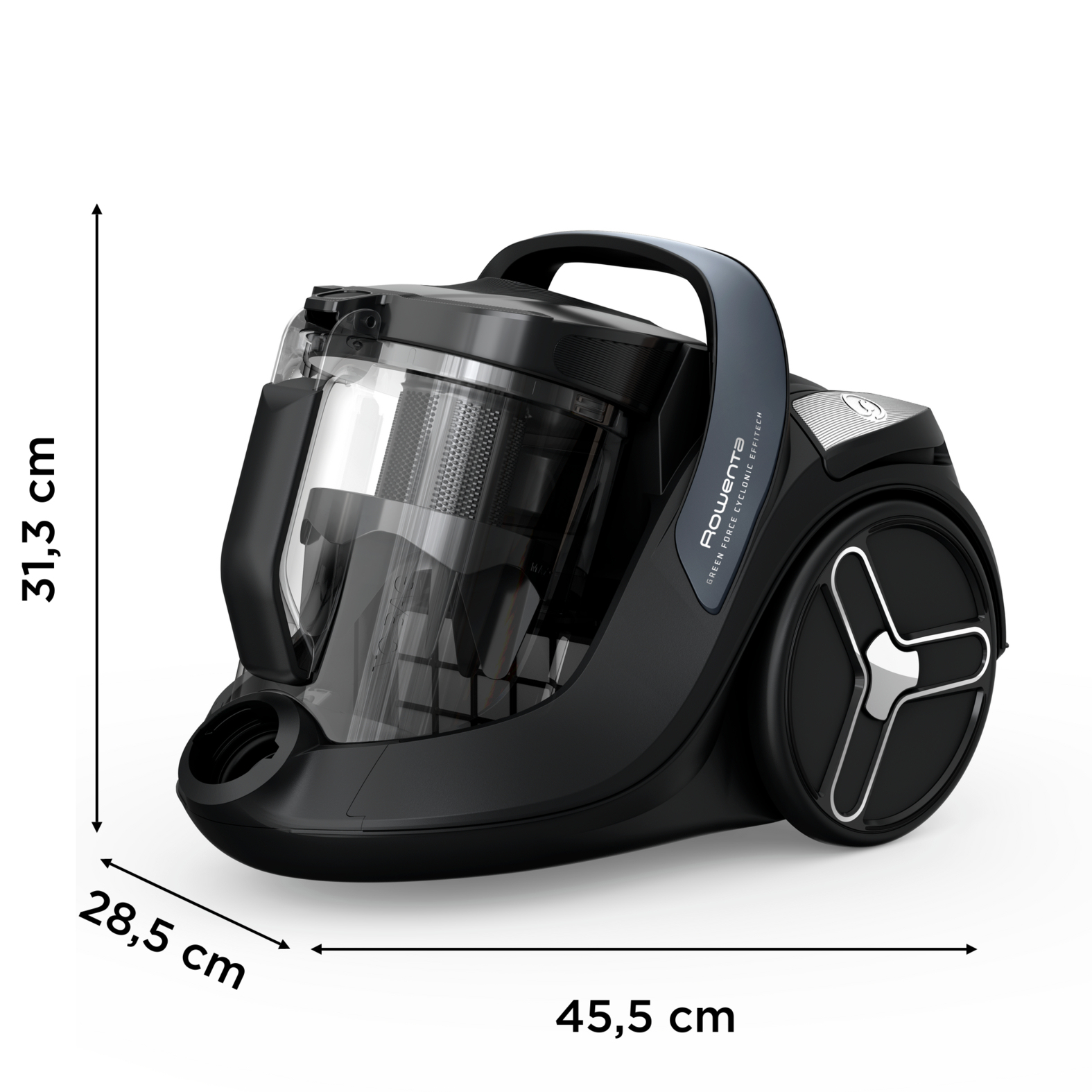 Rowenta Green Force Cyclonic Effitech RO7C36 Beutelloser Zylinderstaubsauger 500 W 2,5 l Schwarz, Grün, Grau