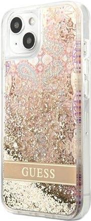 GUESS Hard Cover Paisley Liquid Glitter Gold, for iPhone 13 Mini, GUHCP13SLFLSD (GUHCP13SLFLSD)