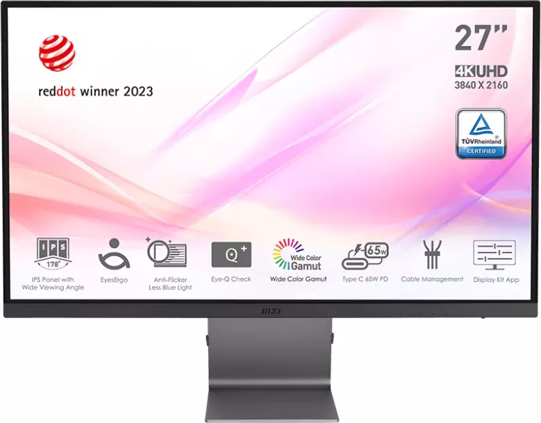 MSI Modern MD271UL 68,6 cm (27" ) LED-Monitor 3840 x 2160 Pixel 4K Ultra HD Grau [Energieklasse F] (MODERN MD271UL)