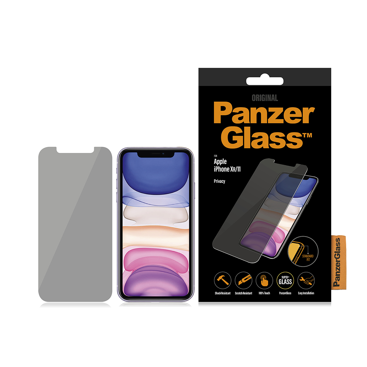 PanzerGlass P2662 Displayschutzglas mit Sichtschutzfilter für Apple iPhone 11 / iPhone XR Transparent