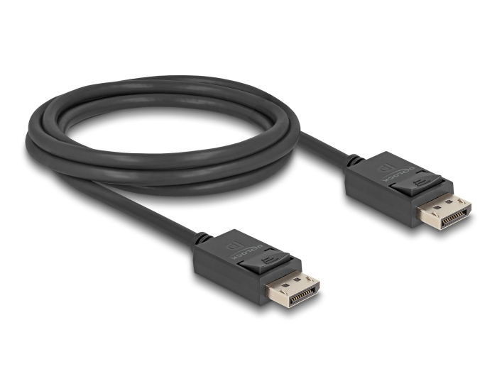 Delock DisplayPort-Kabel 2.1 8K 60 Hz 40 Gbit/s 2 m Schwarz