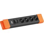 Bachmann CONNECTUS 4xCEE7/3 1xSchalter 2.0m CEE7/7 Schwarz/Orange (BM005919)
