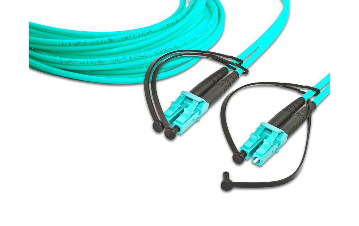 Lightwin LDP-50 LC-LC 0.25 OM3 Duplex LWL Patchkabel 0,25 m Gelb