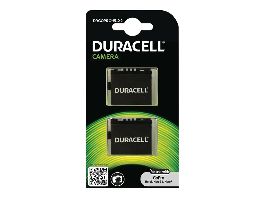 Duracell DRGOPROH5-X2 Kamera-Akku Li-Ion 3,8V 1250 mAh 2er-Pack Schwarz