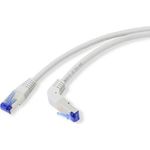 Renkforce RJ45 RJ45 Anschlusskabel CAT 6a S/FTP 10.00 m Grau 90° nach unten gewinkelt (RF-4892538)