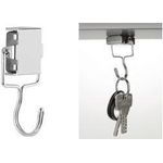 magnetoplan Hakenmagnet aus Metall, silber Maße: (B)28 x (H)30 mm, Haftkraft: ca. 1,5 kg, mit - 1 Stück (16667)