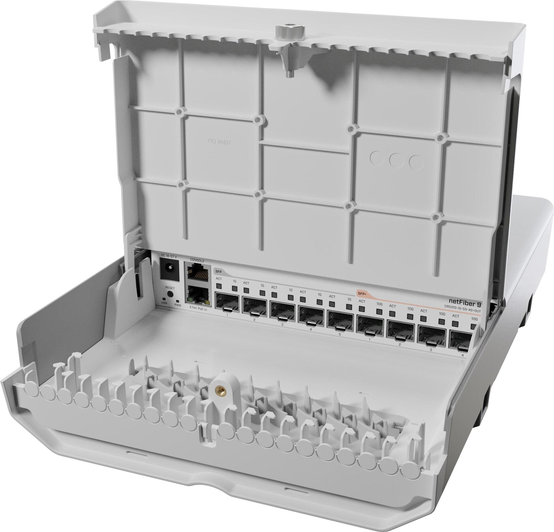 MikroTik netFiber 9 Switch 9 Ports managed Weiß