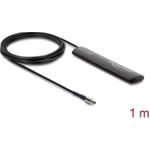 Delock LTE Antenne TS9 Stecker 1,5 dBi omnidirektional starr mit Anschlusskabel RG-174 1 m Klebemontage outdoor schwarz (90711)