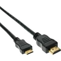 InLine® HDMI Mini Kabel, High Speed HDMI® Cable, Stecker A auf C, verg. Kontakte, schwarz, 1,5m (17451P)
