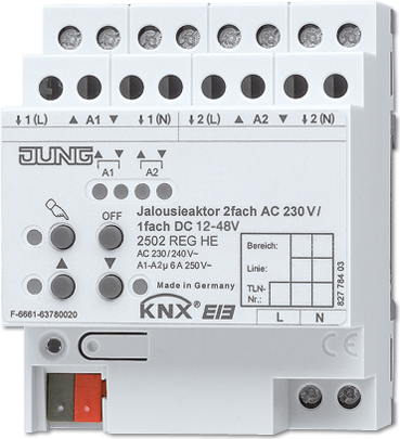 Jung KNX Jalousieaktor REG Gehäuse 4TE 2502 REGHE (2502REGHE)