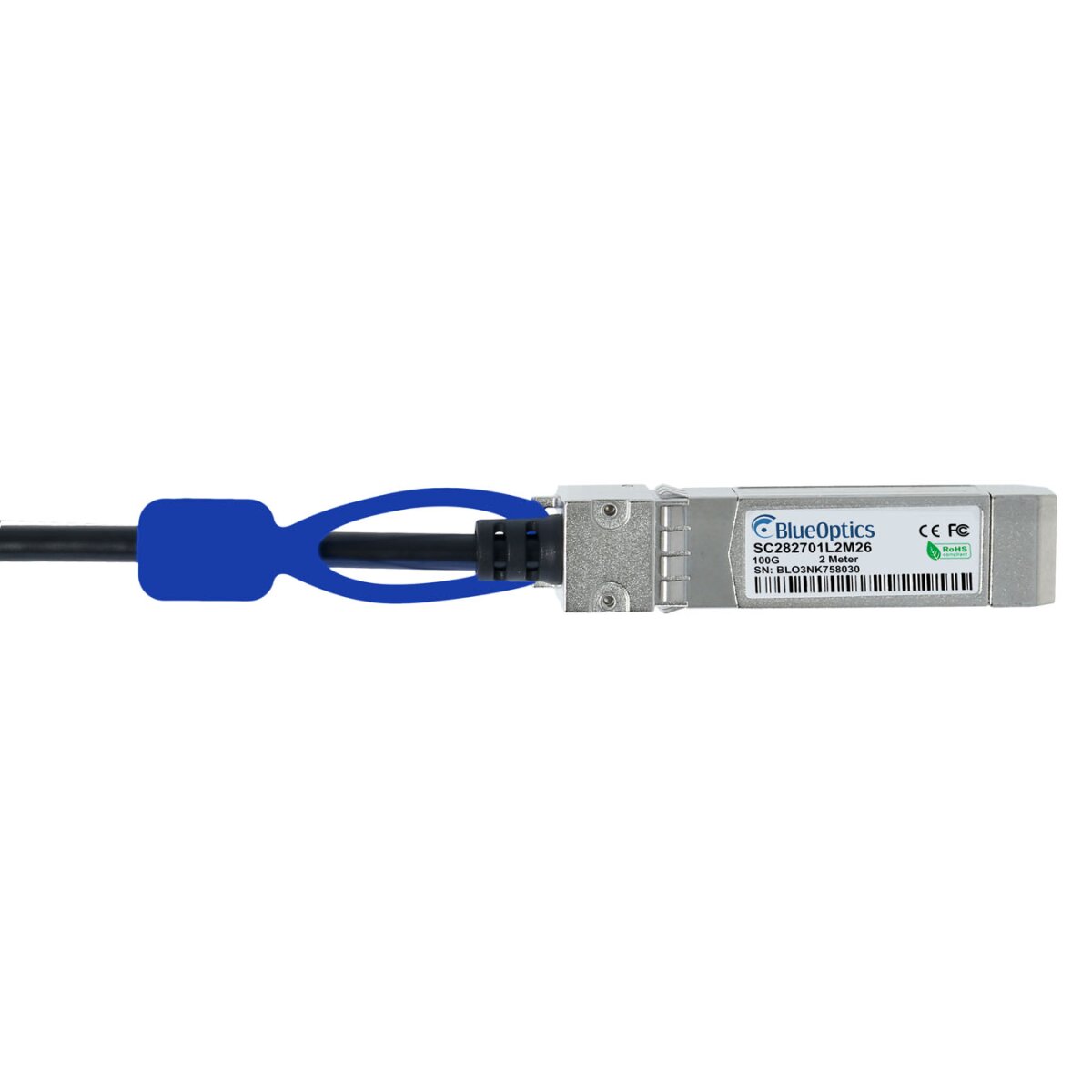 BlueOptics MCP7F00-A001-BL Kompatibles Mellanox DAC Breakout Kabel QSFP28 auf 4x SFP28 100 Gbit/s 1 m Silber, Schwarz
