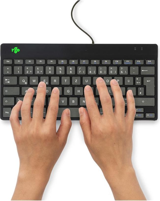 R-Go Ergonomische Tastatur Compact Break QWERTZ Deutsch Schwarz