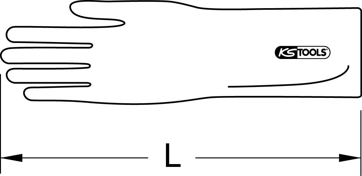 KS TOOLS Isolierter Elektriker-Schutzhandschuh Naturlatex, Größe 9 (117.1756)