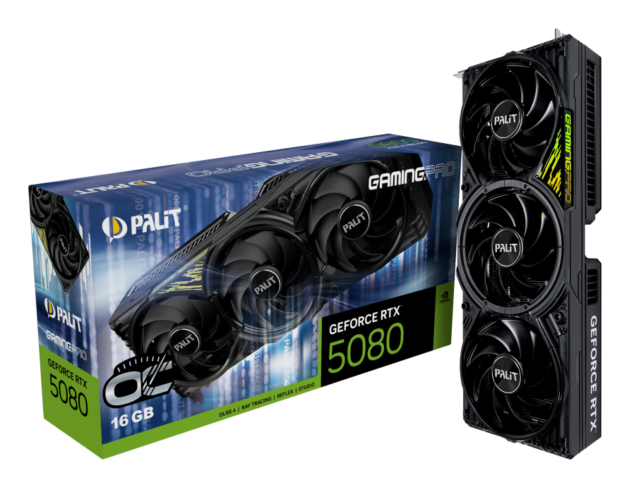 Palit GeForce RTX 5080 GamingPro OC V1 16 GB GDDR7 Grafikkarte Schwarz