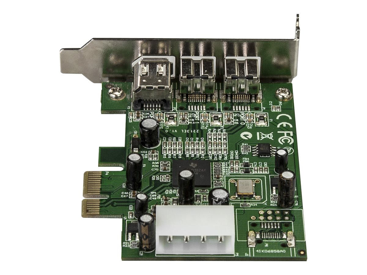 Startech PEX1394B3LP FireWire-Adapter PCI Express x1 800 Mbps Grün