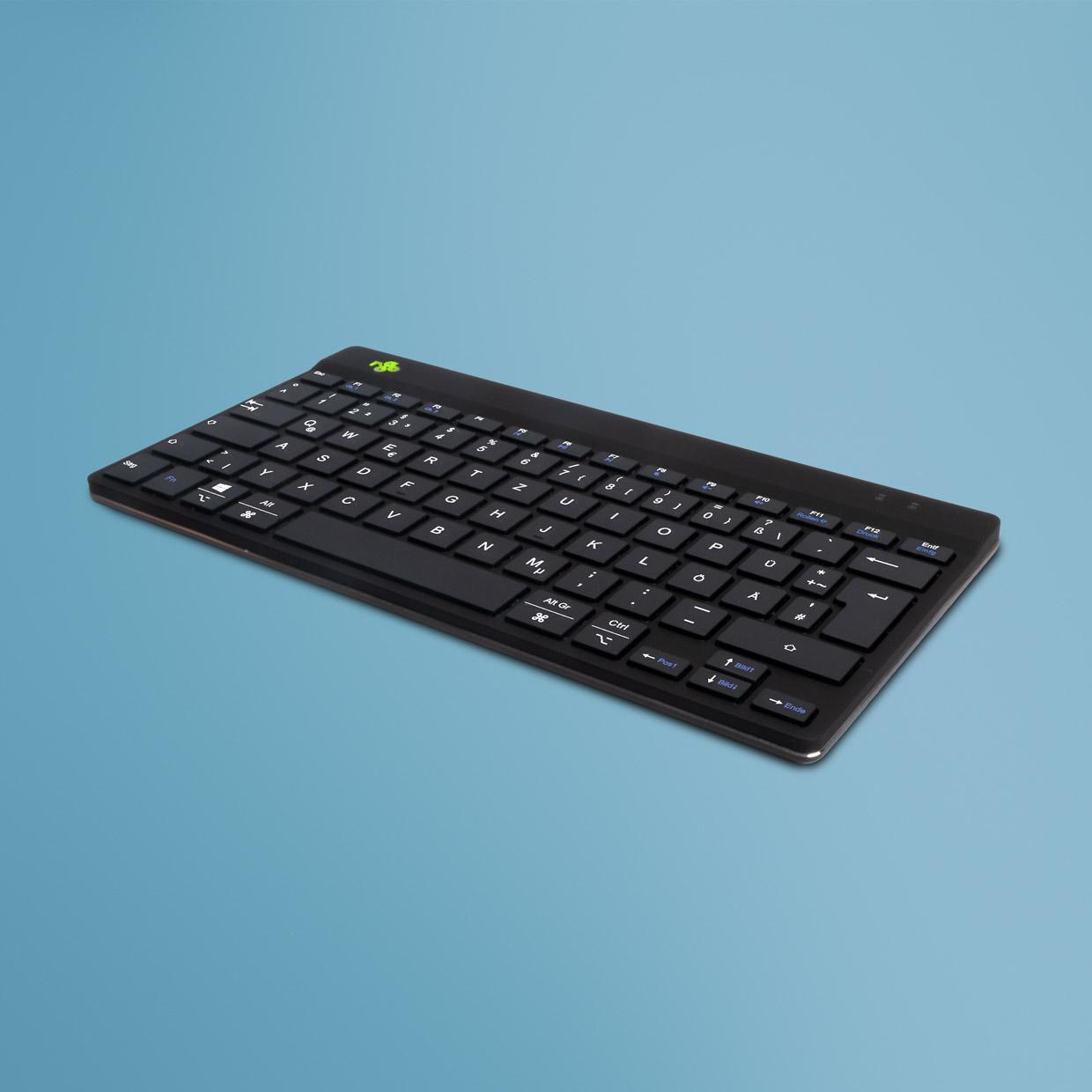 R-Go Ergonomische Tastatur Compact Break Bluetooth QWERTZ Deutsch Schwarz