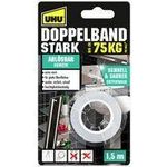 UHU Montage-Klebeband STARK, doppelseitig, bis 75 kg, weiß extra stark, Alternative zu Schrauben & Nägeln, hält dauer - 1 Stück (46890)