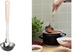 GastroMax Suppenkelle BIO, Länge: 310 mm, Edelstahl/creme Kelle aus Edelstahl, Griff aus erneuerbaren Materialien, - 1 Stück (7213-720)