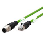 METZ CONNECT 142M4D15020. Kabellänge: 2 m, Kabelstandard: Cat5, Anschluss 1: RJ-45, Anschluss 2: M12, Steckerverbindergeschlecht: Männlich/Männlich, Kabelfarbe: Schwarz (142M4D15020)