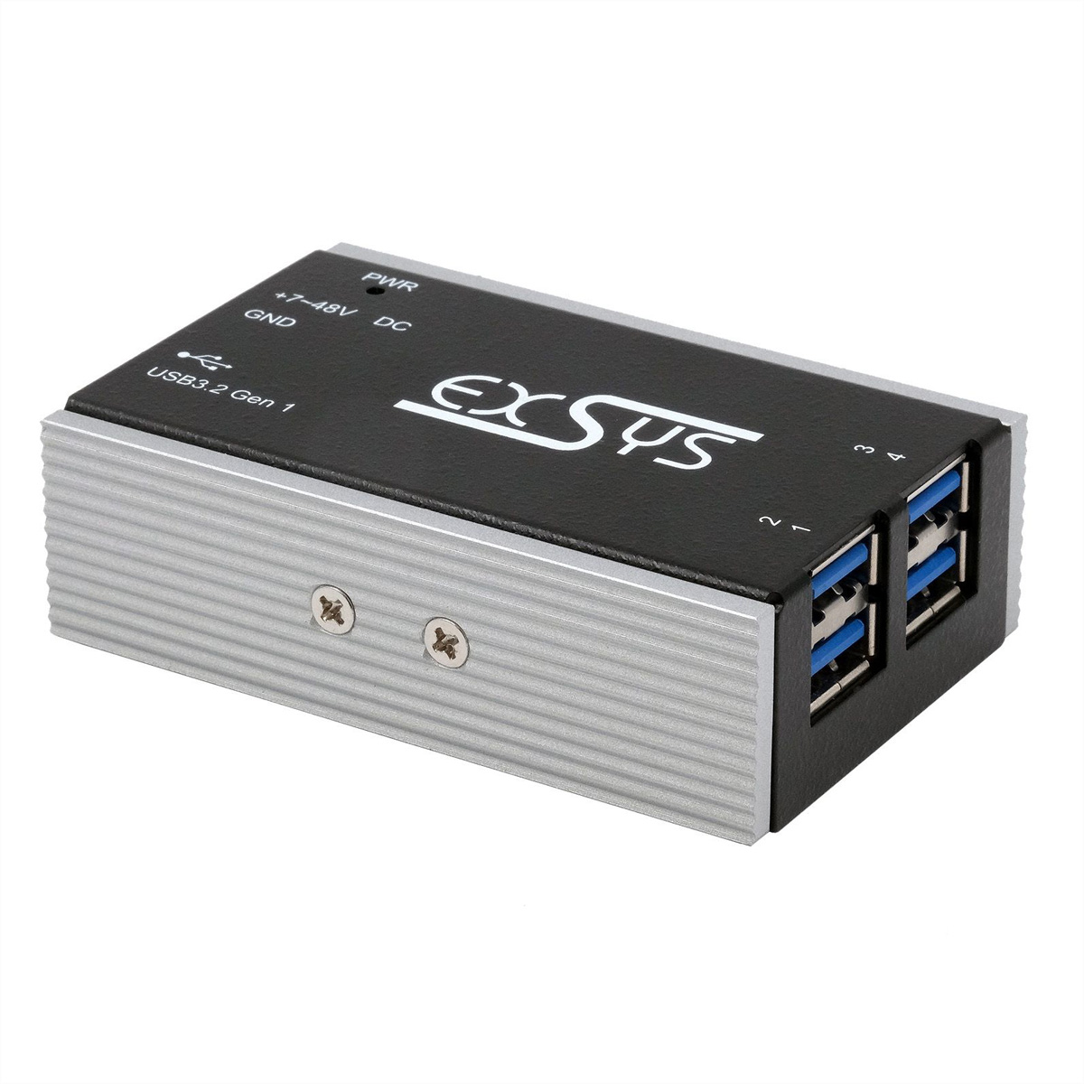 Exsys EX-1181HMS-WT 4-Port USB 3.2 Gen 1 Metall Hub mit 15 KV ESD Schutz