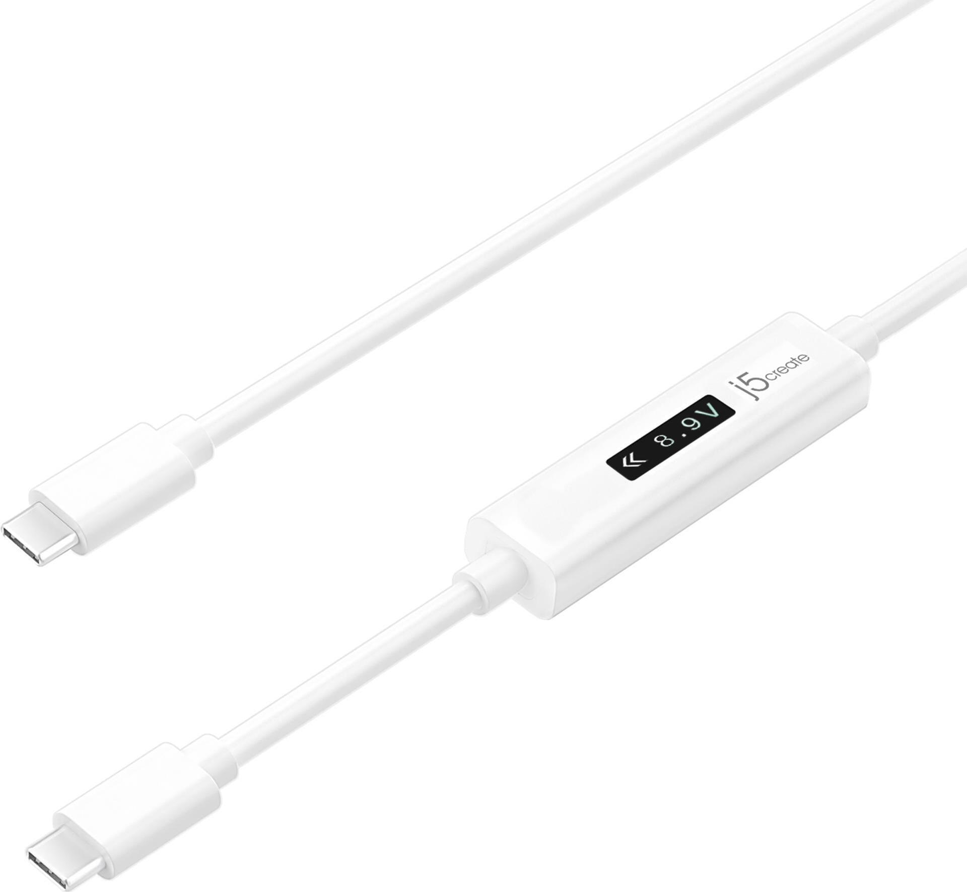 j5create JUCP14-N USB-C™ 2.0 zu USB-C™ Kabel mit OLED Dynamic Power Meter (JUCP14-N)