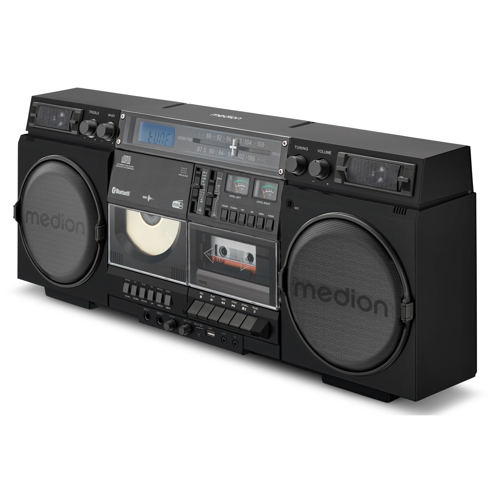 Medion LIFE P66538 Retro-Boombox Schwarz