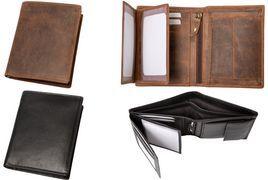 Alassio Geldbörse, im Hochformat, aus Leder, schwarz 7 Kartenfächer, 3 Klarsichtfächer, 2 Einschubfächer, - 1 Stück (42245)