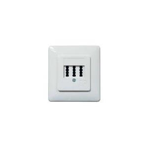 shiverpeaks BASIC-S TAE Anschlussdose - Unterputz, perlweiß 3 x 6 NFN, Unterputzinstallation, Metallrahmen, zum (BS74041)