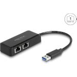 Delock USB Typ-A Adapter zu 2 x Gigabit LAN (64194)