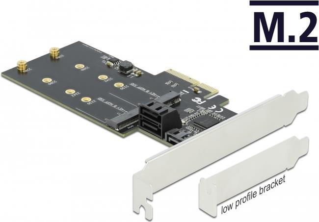 DeLOCK 3 port SATA and 2 slot M.2 Key B PCI Express x4 Card (90499)