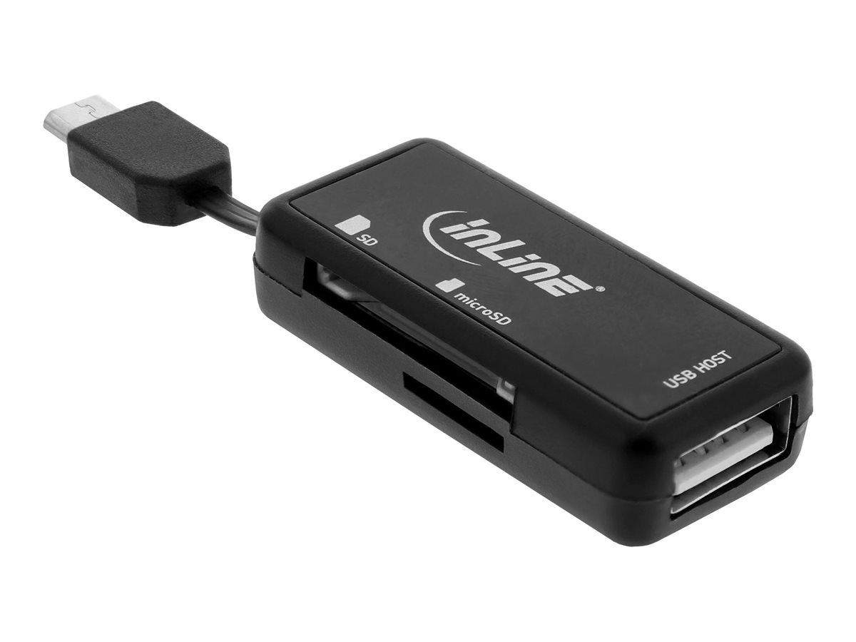 InLine OTG Card Reader Dual Flex USB 2.0 Schwarz