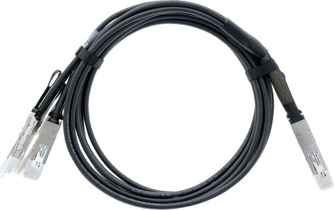 BlueLAN R8M56A-BL 400G QSFP-DD zu 4x QSFP56 DAC Breakout Kabel 2m AWG26 HPE-kompatibel