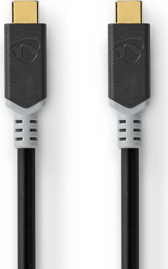 Nedis CCBW64020AT20. Kabellänge: 2 m, Anschluss 1: USB C, Anschluss 2: USB C, USB-Version: USB4 Gen 2x2, Maximale Datenübertragungsrate: 2000 Mbit/s, Produktfarbe: Schwarz, Silber (CCBW64020AT20)