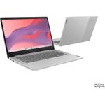 Lenovo IdeaPad Slim 3 Chrome Chromebook 35,6 cm (14") Full HD MediaTek Kompanio 520 4 GB LPDDR4x-SDRAM 128 GB eMMC Wi-Fi 6 (802.11ax) ChromeOS Grau (82XJ002KGE) (geöffnet)