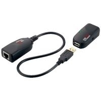 LogiLink USB 2.0 Extender-Set, Twisted Pair, schwarz Anschluss: USB-A Stecker - RJ45 Kupplung, Erweiterung bis zu (UA0178)