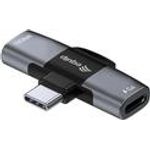 Equip Adapter USB-C->2xUSB-C 10Gbps PD 100W Alu. - Adapter (133479)